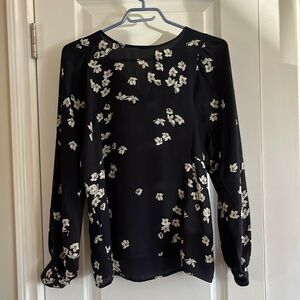 Banana Republic Navy Floral Blouse